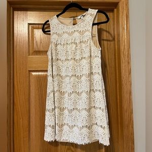Speechless White Lace Sleeveless Shift Dress Size Large